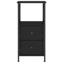 vidaXL Table de chevet noir 34x35,5x70 cm bois d'ingénierie - Noir - Voir 7