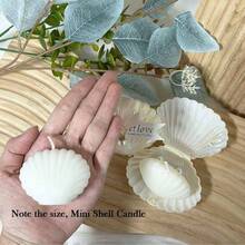 Shell Shaped Scented Candle Gift Set - Includes Candle And Pink Ribbon Tag, Suitable For Weddings, Bridal Showers, Beach Parties, Wedding Decor And Luxury Gifts, Boho Beach Style Soy Wax Fragrance Home Decor, 1pc/3pcs/10pcs - White - View 8