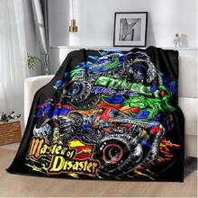 3d Print Blanket Monster Jam  Truck  Sofa Blanket Lightweight Warm Insulation Blanket Bed Office Car Cover(8).Jpg - White - View 1