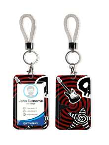 1pc ABS Red Guitar Cat Pattern Fashionable Keychain Pendant, Bag Charm, Student Bus Protector - Multicolor - View 10