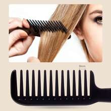 Hair Comb With Extended Handle; Wide Tooth Comb; Large Tooth Comb; Large Comb For Curly Hair; Plastic Massage Comb For Home Use - Multicolor - View 3
