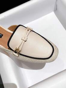 Women's Fashionable Slip-On Flat Mule Shoes - Apricot - View 7