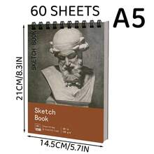 9 x 12 英寸素描本，顶部螺旋装订，1 包 40 张（68 磅/100 克/平方米），无酸艺术素描本，绘画书写纸，适合成人、初学者和艺术家使用 - 白色 - 查看 7