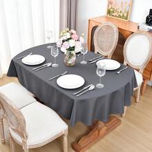 Oval Tablecloth 52 X 70 Inch Washable Polyester Table Cloth Solid Grey Heavy Duty Fabric Table Cover Daily Use For Dining Home Kitchen Party Wedding,Grey70inchx52inchOval - Grey70inchx52inchOval - View 3