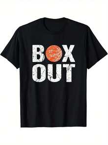 Camiseta de hombre de cuerpo completo con estampado de boxeo, adecuada para entrenadores de baloncesto y árbitros, tela elástica gráfica, camiseta casual de cuello redondo - Negro - Ver 9