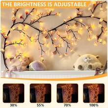 1pc 96 LED Cherry Blossom Tree Branch Lights For Wall,Cherry Blossom Lights With Remote,Timer,8 Lighting Modes,Flexible Willow Vine Twig Fairy Light,Floral Wall Decor For Bedroom Home,Halloween Christmas New Year Seasons Decor US Christmas Decorations Home Christmas Gifts Christmas Decor - Hồng - Xem 3