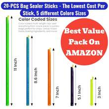 8pcs/20pcs Klip Segel yang Dapat Digunakan Kembali - Anti Bocor Kuat, Cocok untuk Semua Kantong Snack, Kantong Freezer, dan Kantong Kopi, Aksesori Pengorganisasian Penyimpanan Dapur - MultiWarna - View 2