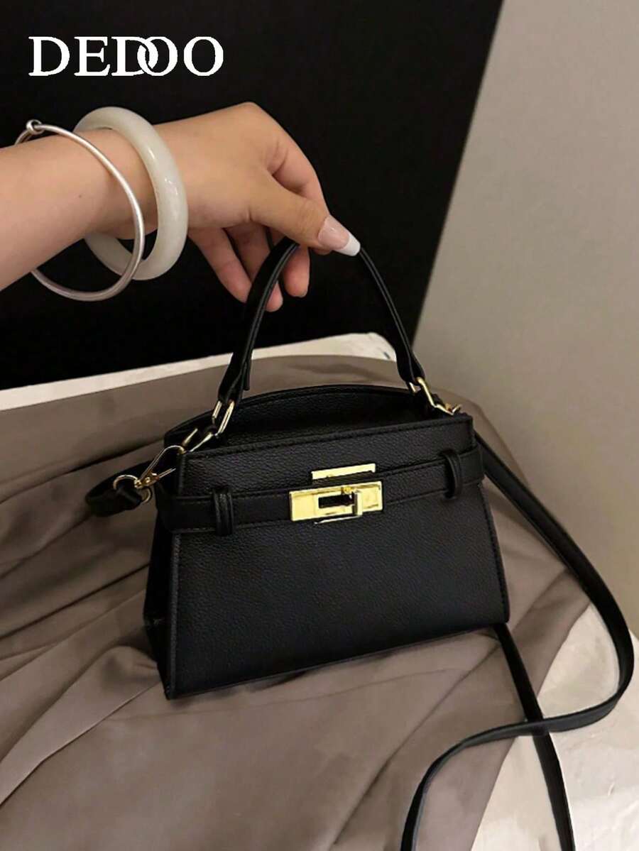 Dedoo Túi xách nữ cao cấp thời trang với họa tiết vân vải, thiết kế tối giản với dây đeo vai điều chỉnh được, túi đeo vai công sở tinh tế với khóa kim loại, túi đeo chéo đa chức năng nhẹ với khóa từ tính, túi xách màu trơn tối giản, chất liệu PU bền chắc, thích hợp làm quà tặng, mua sắm, hẹn hò, công tác, du lịch, phong cách cổ điển.