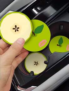 2pcs Cute Fruit Pattern Car Cup Holders, Multi-Style Anti-Slip Cup Mat For Car, Home, Office Desk - 2PCS - View 4