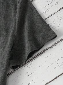 Kpop Graphics Tee, Kpop Fan Merch, Women's Casual Round Neck Short Sleeve T-Shirt For Music Festival, Spring And Summer Outfit - Dark Grey - View 3