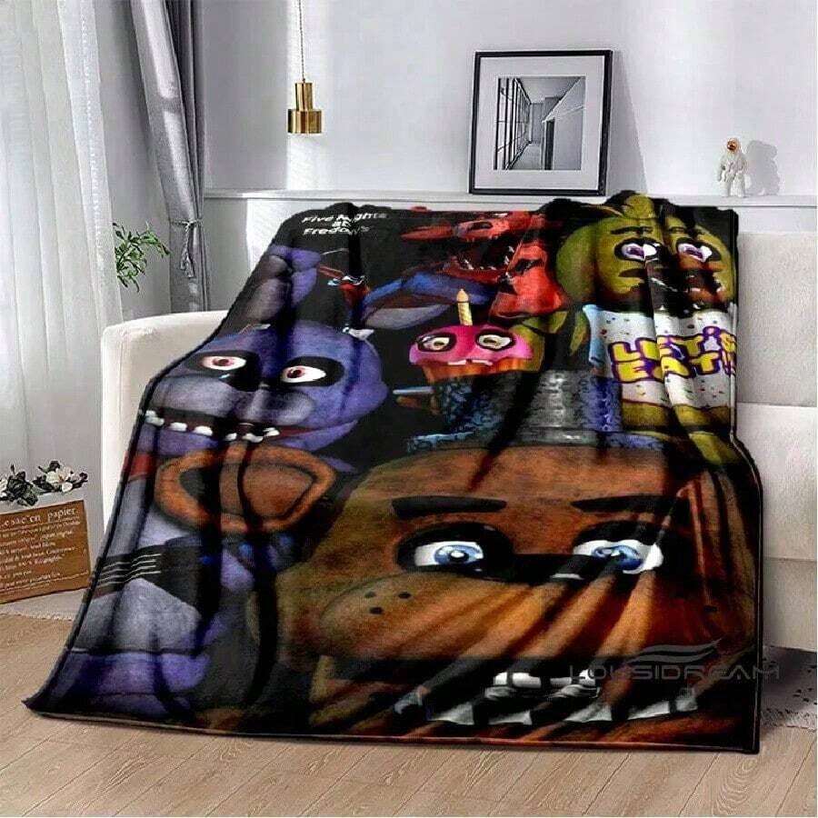 Winter Sofa Blanket A-Five A-Nights At A-Freddy Microfiber Bedding Warm Blanket Decorative Sofa Fluffy Soft Blanket.Jpg - Như hình ảnh hiển thị - Xem 1