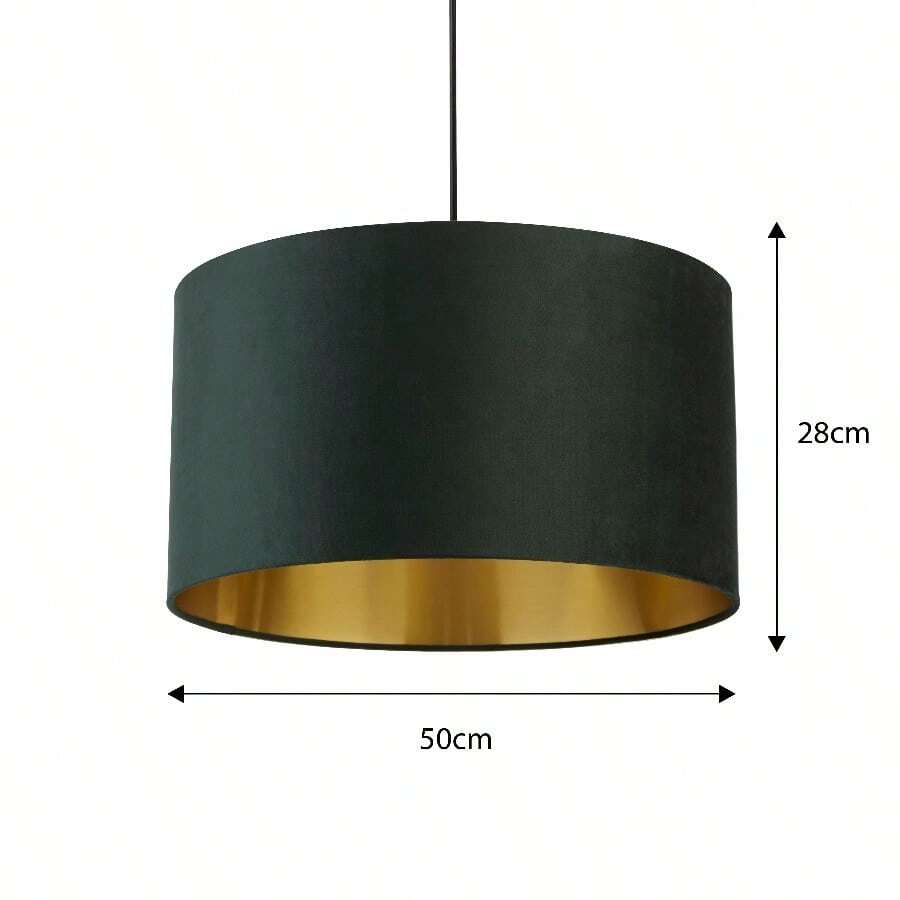 GREEN VELVET DRUM SHADE & GOLD INNER (D50cm) - Green - 查看 1