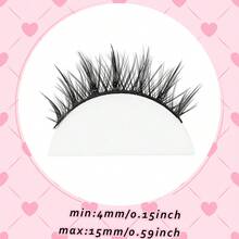 8 Pairs Cartoon Fairy Style False Eyelashes, Natural & Soft Anime Lashes, Black Lash Stems, Create Natural Makeup Look, Beginner Friendly, Daily Use, 4-15mm - Spiky Manga Lashes - View 7
