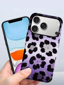 1 pièce Étui de téléphone imprimé léopard, étui de protection  doux avec motif animal panthère, compatible avec Apple/Galaxy S24 Ultra, 17 Pro Max/16 Pro Max/12 Pro/13/14 Plus/15 Pro Max/16 Pro Max, 11/13 Pro - Violet - Voir 7