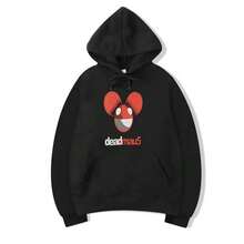Deadmau5 Short Sleeve Cotton Hip Hop Black All Size Hoodie - Black - View 1