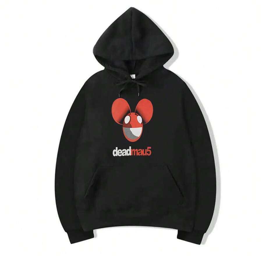 Deadmau5 Short Sleeve Cotton Hip Hop Black All Size Hoodie - Black - View 1