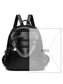 Women's Soft Leather Backpack Student School Bag Female High Quality Rucksack Multi-Functional Ladies Shoulder Bags Commuting - Black - View 10