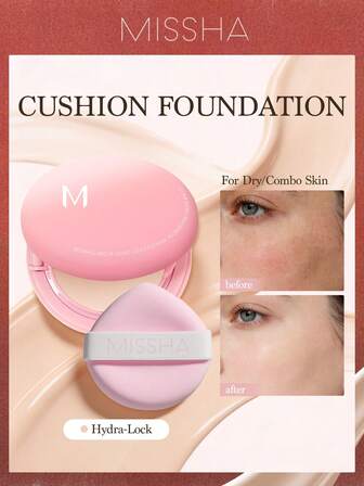  MISSHA M Charm Cushion Foundation | Hydratant, Couvrant, Crée un fini lumineux et éclatant, Léger et Longue Tenue