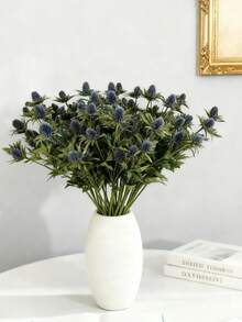 5 Artificial Thistle Flower Sprayer - Realistic Artificial Eryngium Flowers. These Lifelike Artificial Eryngium Plants Are Ideal For Weddings, Engagements, Home Decor, Tabletop Decorations, Holiday Celebrations, Mother's Day Decorations, Bridal Bouquets, Wreaths, Outdoor Decorations, And Room/Hotel/Restaurant/Office/Bedroom Decor.