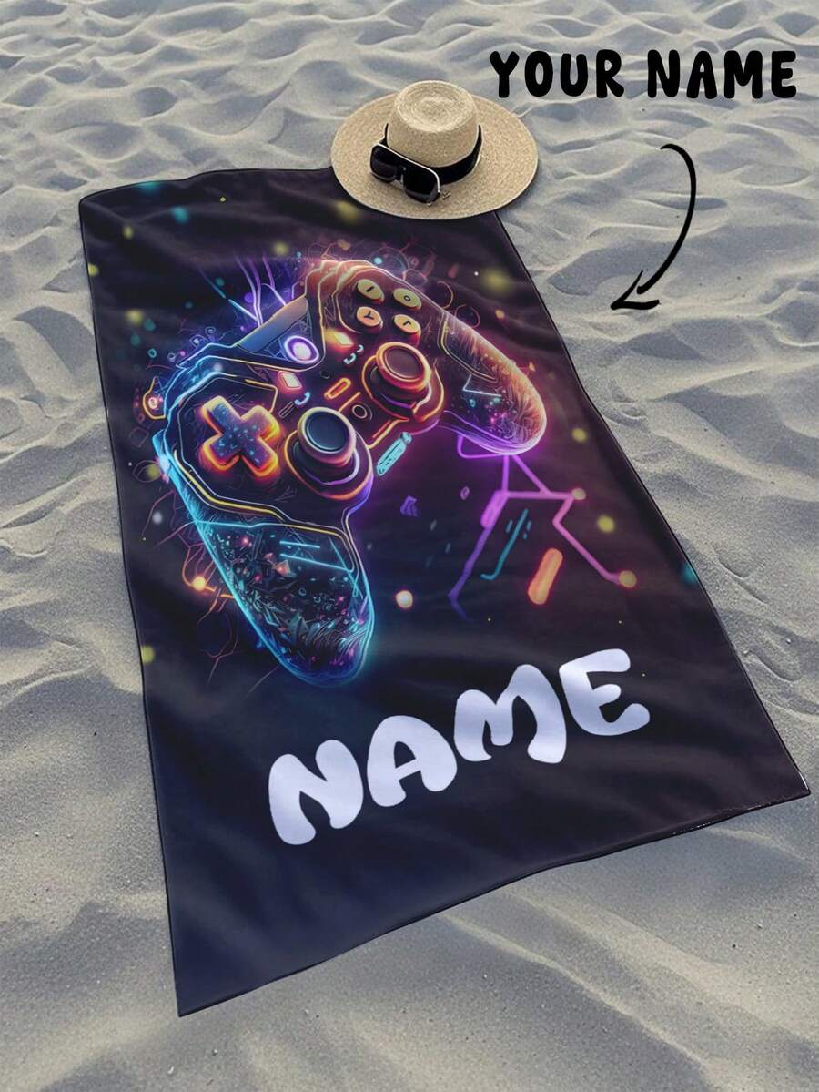 1pc Personalized Beach Towel, Vacation Gift, Beach Towel, Outdoor Travel, Beach Essential, Beach, Swimming Pool, Bathroom, Carry-On