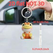 A cute frog keychain -2D acrylic cartoon frog, wearing workwear, perfect for car keys, backpacks, Thanksgiving gifts - Multicolor - Ver 7