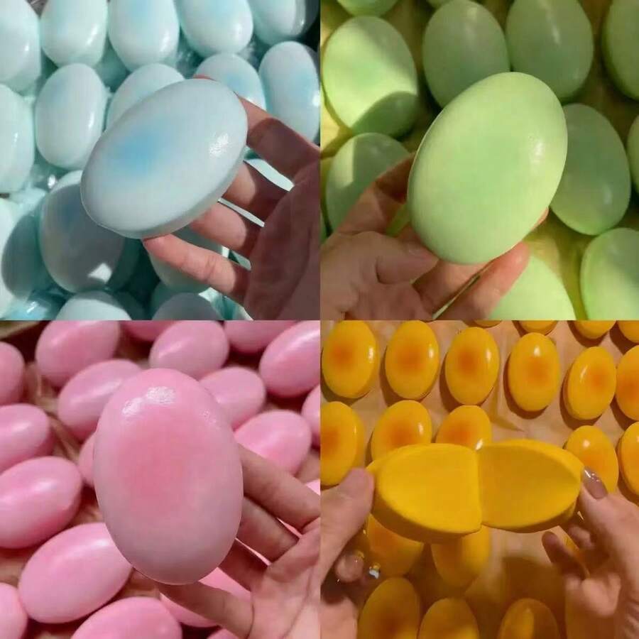 Slow Rebound Sea Blue Coconut Cheesecake Squeeze Toy, Stress Relief Squishy Bread Toy - Multicolor - View 1