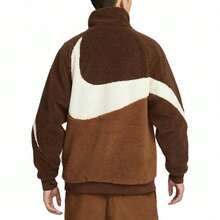 Nike Sportswear Reversible Stand Collar Zip-Up Fleece Jacket, Khaki - Khaki - View 9