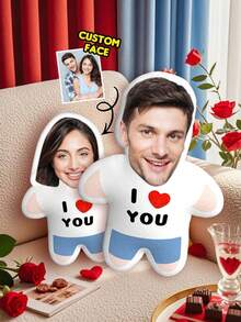 1pc Customized Face Pillow, Personalized Face Pillow, Personalized 3D Pillow, Customized Head Pillow, Customized Picture Cushion, Customized Face Pillow, Personalized Spoof Pillow, Customized Image Cushion, Custom 3D Portrait Pillow Elegant, Simple, Custom, Personalized, Unique, Ideal Gifts For Him,Season Picks, Autumn Home Refresh, Scandinavian Cozy Home,Fall Decor - Anh Yêu Em - Xem 9