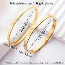 1件18K镀金极简纹理手镯，女士款，时尚优雅，百搭，适合日常佩戴和各种场合。 - 手鐲 - 查看 4