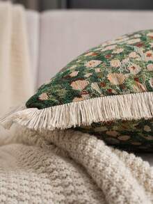 1 pieza Funda de almohada de jacquard floral, estilo vintage americano country para decoración de sala de estar y sofá, extraíble y lavable, adecuada para sala de estar, dormitorio, balcón, jardín, exterior, decoración de automóvil (selección de multicolor) - Multicolor - Ver 7