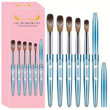 Set de 5 pensule pentru unghii acrilice - Pensulă pentru unghii acrilice potrivită pentru extensii de unghii și sculptură 3D a unghiilor - Multicolor - Vizualizare 9