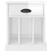 vidaXL Table de chevet blanc brillant 43x36x50 cm - Noir - Voir 8