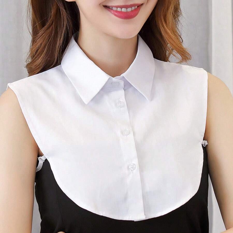 1pc Detachable Collar Unisex Business Casual Versatile Sleeveless Collar - 藍色[方領] - 查看 1