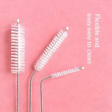 5pcs Stainless Steel Bendable Bottle Brush, Nipple Brush, Cup Lid Brush, Soft Bristle Straw Brush, Cleaning Accessories - Multicolor - View 3