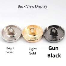 10 High-End Flat Metal Buttons, Including Gold, Silver, Gun Black, And Mist Gold, Suitable For DIY Sewing, Coats, Windbreakers, Jeans, And Skirts - Round-Foot Design Buttons, Featuring High-End Electroplating Technology, And Measuring 15mm-25mm In Size