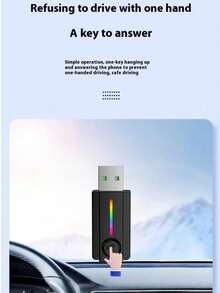 Bluetooth 5.0 Car Receiver, 3.5mm AUX Interface, Stereo Music Audio Car Transmitter, Speaker Amplifier, Wireless Adapter With Microphone - Multicolor 2 - View 10