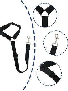 3件套可调节狗狗车载安全牵引绳，宠物牵引绳，车载安全绳，二合一狗狗牵引绳，适合户外使用，可调节尼龙材质狗狗约束车载安全带，经久耐用，360度旋转连接器，易于使用 - 彩色 - 查看 3