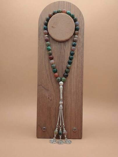 Chuỗi hạt cầu nguyện bằng đá mã não tự nhiên/chuỗi hạt cầu nguyện bằng đá mã não lửa tự nhiên, thích hợp cho việc cầu nguyện Hồi giáo và các lễ hội. Được làm từ đá tự nhiên, phù hợp cho cả nam và nữ.