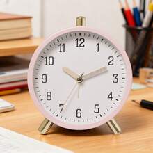 European Style Fashion Electronic Clock, Minimalist Small Alarm Clock, Quiet Quartz Clock For Home, Living Room, Creative, Student Use - Multicolor - View 4