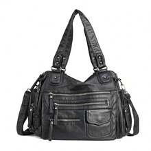 Women's Multi-Pocket Shoulder Bag, Retro Punk Personalized Design Handbag, Fashionable Sexy Ladies Crossbody Bag, Suitable For Daily Use, Party, Commuting, Holiday Gifts - Black - View 9