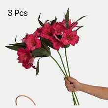 3 piezas de flores de narciso artificial, tallos flexibles, opciones de color blanco, rojo y champán, adecuadas para Pascua, Día de la Madre, Acción de Gracias, Día de San Valentín, decoración de jarrones, decoración de la sala de estar, centro de mesa - Multicolor - Ver 13
