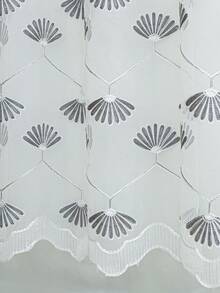 2pcs,Delicate Floral Embroidery Sheer Curtains - Light Filtering Sheer Drapes For Bedroom/Living Room - White - View 9
