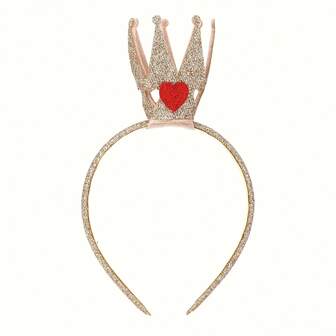 Red Heart Queen Hairband, Red Heart-Shaped Hairband, Queen's Red Heart Accessory For Clothing For New Year, Christmas, Costume Parties, And Also A Great Gift Choice.