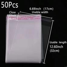 XZV 48/150pcs OPP Transparent Dust-Proof Plastic Cellophane Self-Adhesive Bags, Reusable, Double Layer Thickness 0.065mm/2.559mil, Suitable For Birthday, Anniversary, Wedding, Decoration, Small Accessories, Keychains, Pendants, Cards, Clothing, Transparent Storage Bags, Decoration, Packaging Bags, Jewelry Bags, Storage Box Bags, Perfect For Travel, Storage, Packaging, Shipping, Holidays, Gifts, Garden, Presents - 150 - View 16