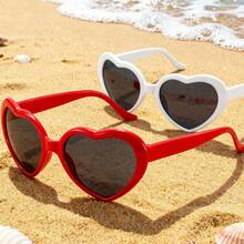Heart-Shaped  For Women And Men, Oversized Fashionable Heart-Shaped , Vintage Cute Fashionable ,  Without Prescription - 橘色 - 查看 7