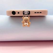 2pcs/Set Couple Series Cartoon Bear Love Story Mobile Phone Dust Plug Decoration - White - View 7