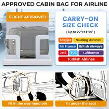 EZUOLA 40x30x20cm (24L bis 30L) erweiterbarer Reiserucksack, geeignet für Ryanair, Wizz Air, passend für 15,6" Laptop, Unisex Handgepäck für Pendeln und Geschäftsreisen, tolles Geschenk für Eltern, Töchter, Freunde - Hellgrau - Übersicht 6