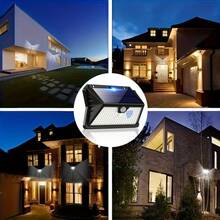 185颗LED太阳能感应灯，IP65防水，3种模式，适用于墙壁、花园、庭院、车库、前门，是圣诞节、万圣节、父亲节的理想礼物，也可用作安防照明。 - white light - 查看 6