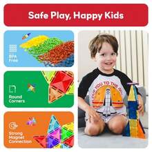 wsfPicassoTiles - Juego de 80 Piezas de Azulejos magneticos de construccion con Bloques de construccion educativos con Diamante de Coche Juguete para Juguetes sensoriales Stem para Desarrollo delaad - 80Piezas - Ver 6