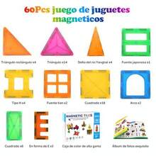 wsfBloques Magneticos Juego de 60 Piezas Imanes Didacticos 3D Creativity Beyond Imagination Juguete Educativo y Regalo Creativo Adecuado para Niños y Niñas Regalos para niñasaad - como en la foto - Ver 7